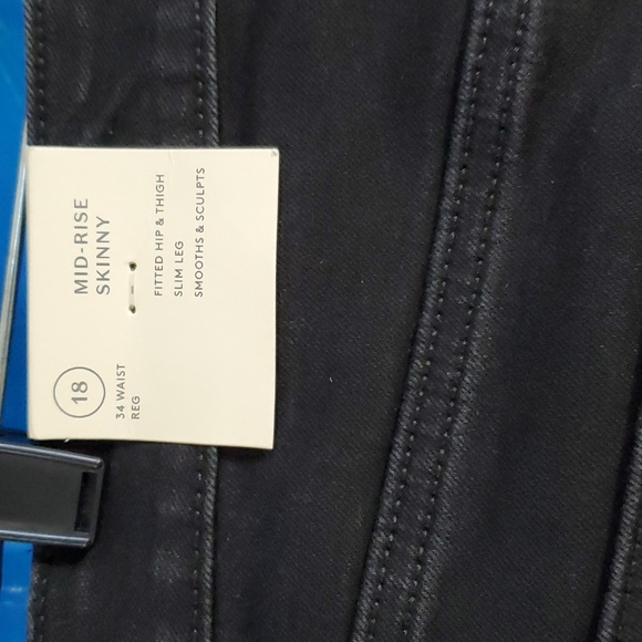 Universal Thread black denim mid-rise skinny fitted hip&thigh women's si… - Picture 6 of 9